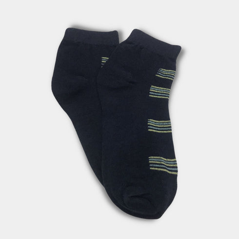 Multi Lines High Quality Ankle Cotton Socks Blue